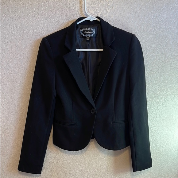 Ambiance Black Blazer Tailored Cropped Fit - Picture 1 of 7